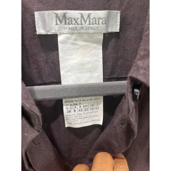 Max Mara Chocolate Brown Sleeveless Wide Leg Jumpsuit Sz 8 - Picture 3 of 7